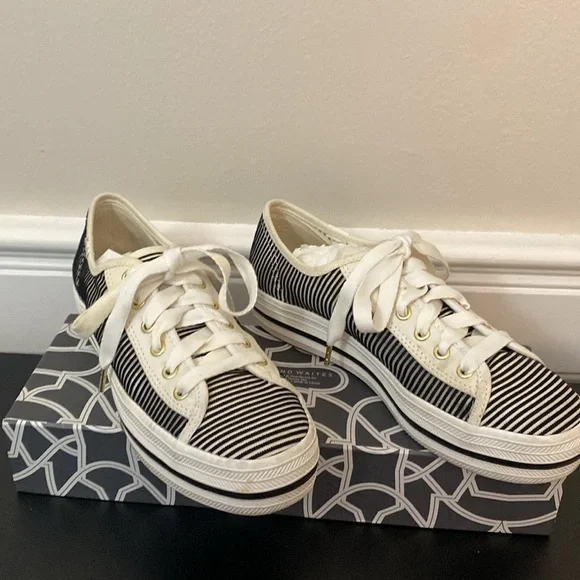 Keds X Kate Spade New York Triple Kick Striped Mesh Sneakers. Size 6.5 - Picture 2 of 9